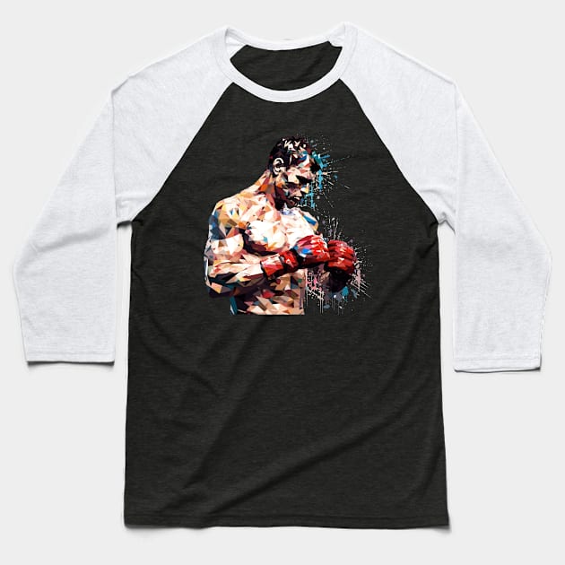 Boxing Boxer Sport Game Champion Competition Abstract Baseball T-Shirt by Cubebox